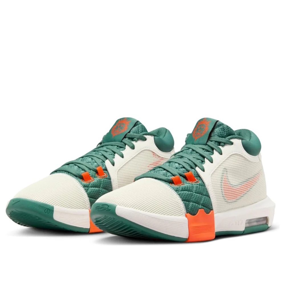 NIKE LEBRON WITNESS 8 Sail/Geo Teal/Orange Basketball - Size M7.5/W9